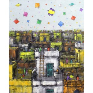 Zahid Saleem, 16 x 13 Inch, Acrylic on Canvas, Cityscape Painting, AC-ZS-123